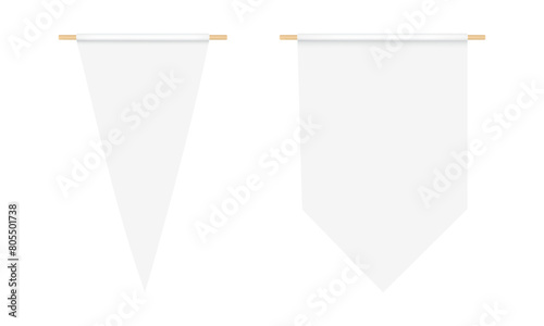 Camp Pennant Flag. Wall Hanging Banner Flags, Isolated On White Background. Vector Illustration