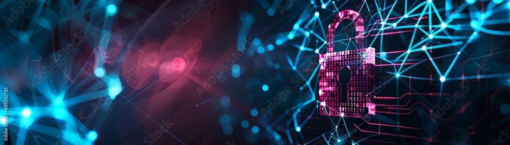 Obraz premium Digital Crack The Cybersecurity Breach. Concept Cybersecurity Threats