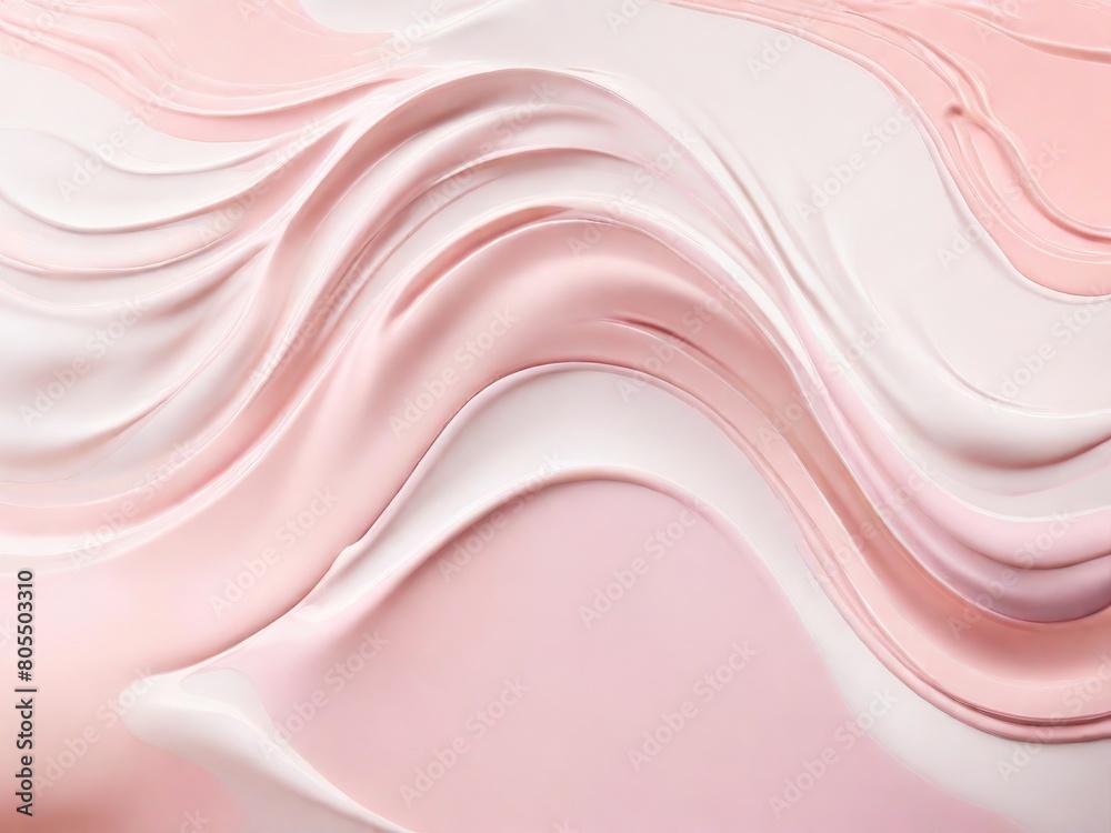 Abstract liquid beige with pink background. Creamy cream background, background texture