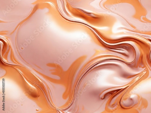 Obraz na płótnie Creamy texture. Abstract emotional art. Modern design element. Liquid acrylic paints, beige and orange. w salonie