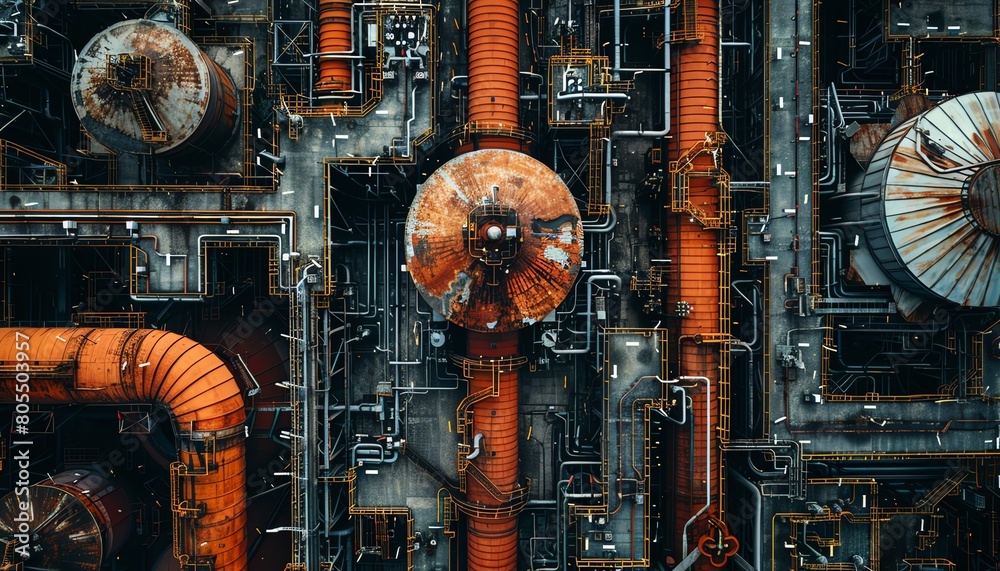 Witness the pulse of industry from above, where factories and warehouses hum with activity, serving as the beating heart of modern economies