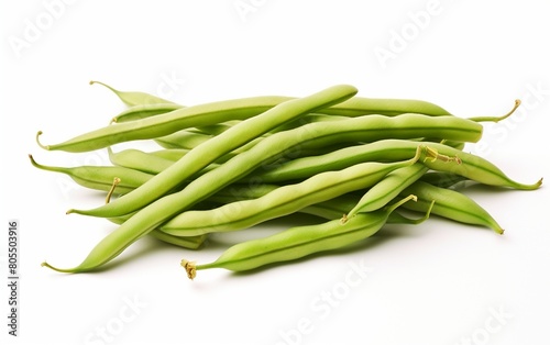 Vibrant Green Beans on White
