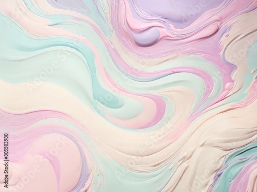 Multi-colored abstract liquid background in soft pastel colors. Watercolor paints