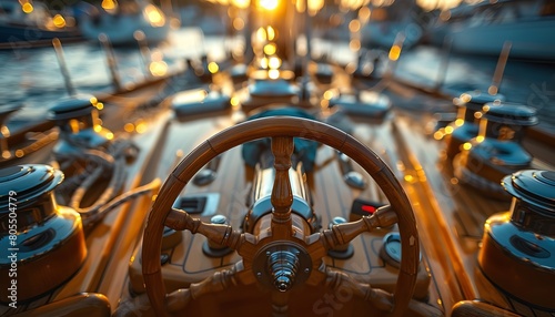 Steering with authority and control, the helm signifies leadership role in guiding the organization direction photo