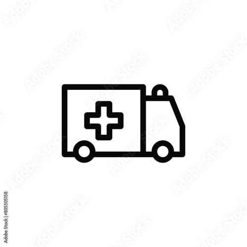 vector icon illustration of an ambulance, representing emergency medical services and swift response to health crises