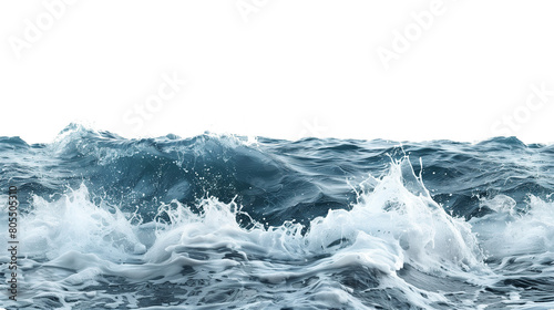 superficie del mare blu increspato senza sfondo photo