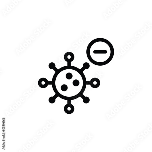 vector icon illustration of bacteria with a negative mark, representing awareness of harmful germs and the importance of hygiene