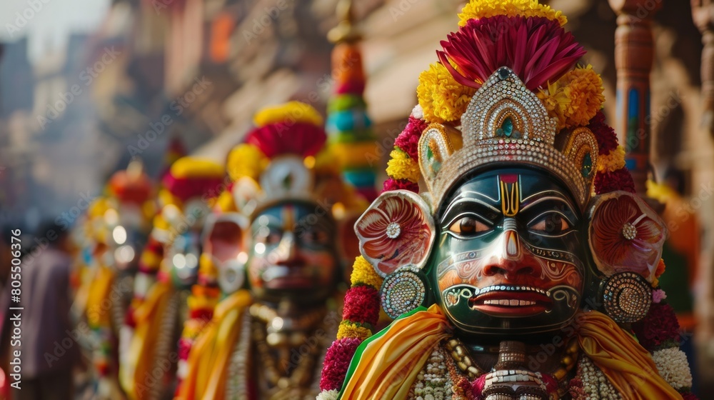 A detailed image of the charioteers dressed in traditional attire, symbolizing the historical significance and continuity of the Jagannath Rath Yatra A detailed image of the charioteers dressed in traditional attire, symbolizing the historical significance and continuity of the Jagannath Rath Yatra