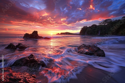 Scenic Sunset View of Playa Beach in National Park