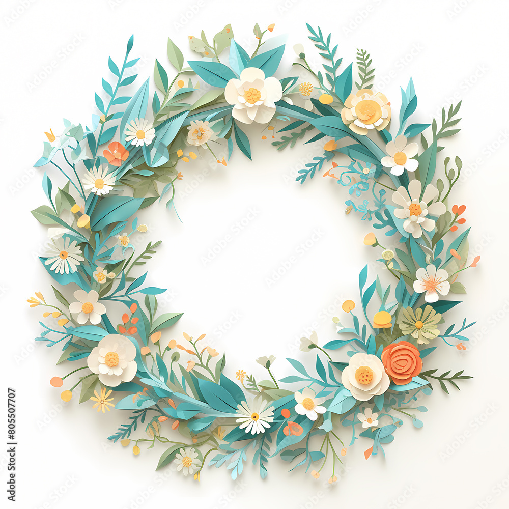 Floral Craftsmanship: Colorful Paper Flower Wreath