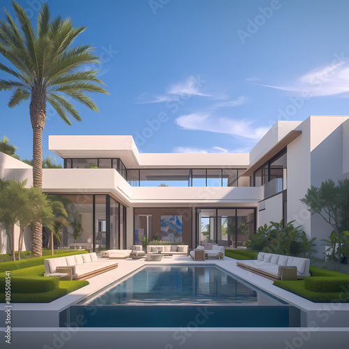 Sleek Miami Mansion with Infinity Pool and Spacious Patio © RobertGabriel