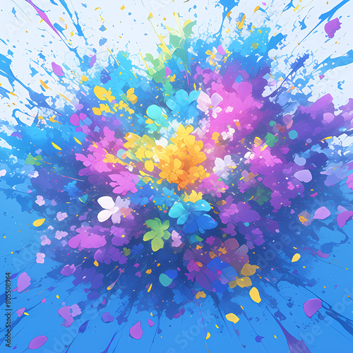 Euphoric Holi Festival Joy - Radiant Color Powder Explosion photo