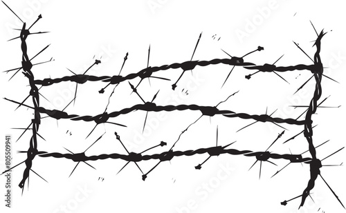 Geometric Barbed Wire Vector Illustrations Symmetrical Beauty