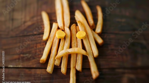 "Golden Grief: A Frown Formed by Fries - Symbolizing Emotional Hunger and Fast Food Blues in a World of Crispy Comfort."
