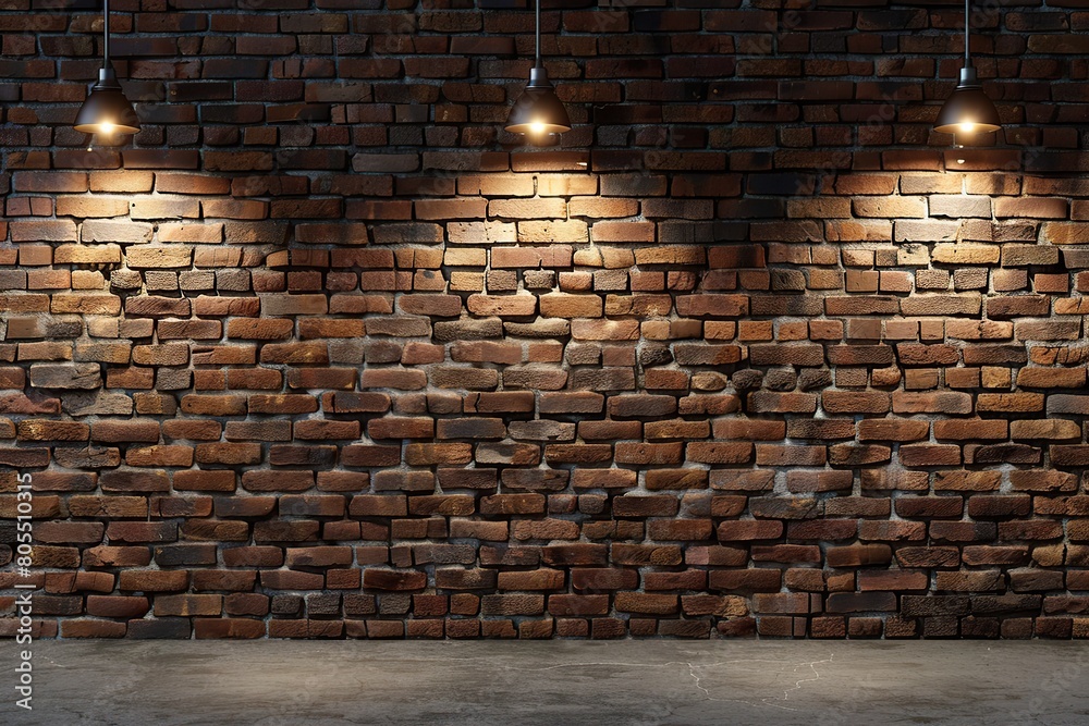 Ceiling lamps with included bulbs on brown brick wall background