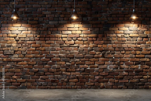 Ceiling lamps with included bulbs on brown brick wall background