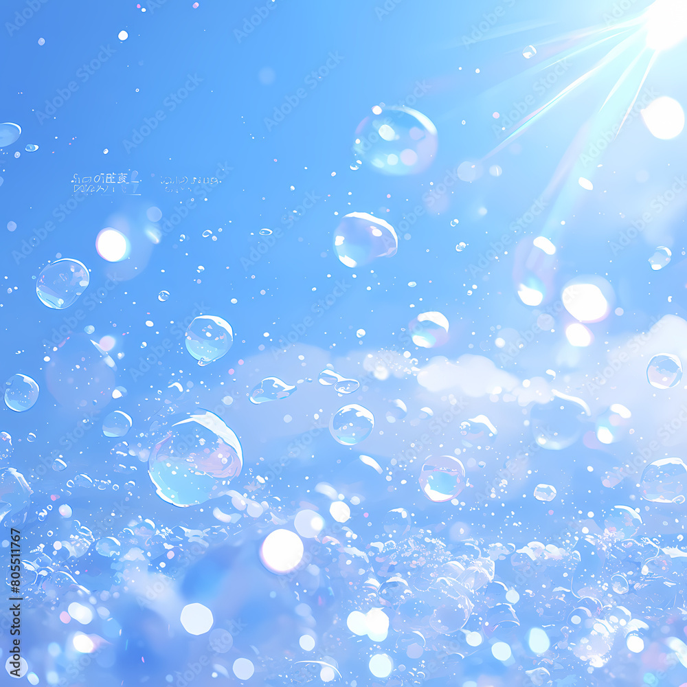 Euphoric Shimmering Blue Bokeh Bubbles - Timeless Overlay for Visual Delight