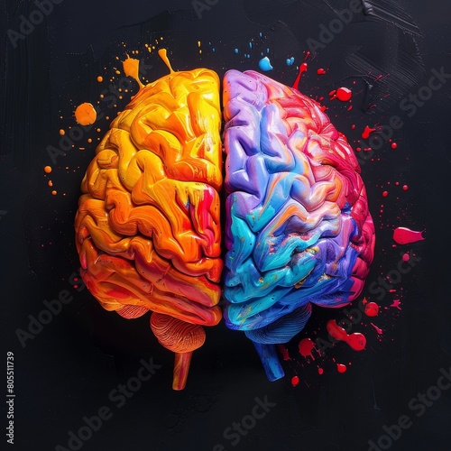 Concept of human brain with logical and creative hemispheres