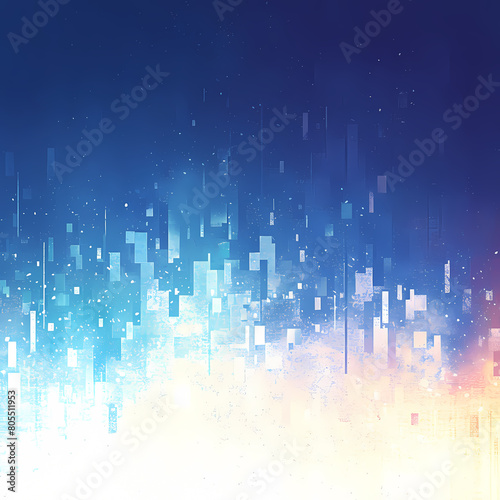 Bright and Bold Waterfall Illustration with Blue Hues and White Foam for Creative Projects