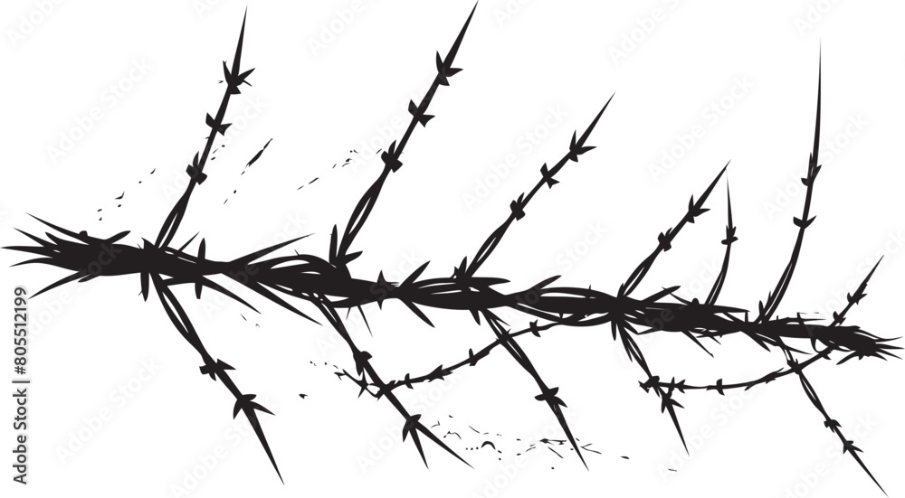 Modern Barbed Wire Vector Art Futuristic Forms