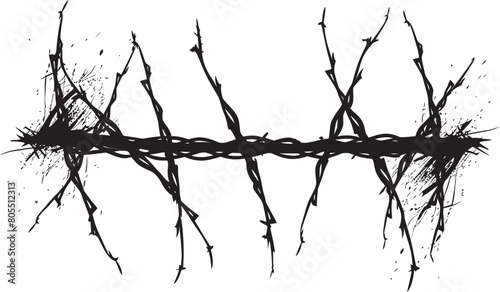 Urban Barbed Wire Vector Artwork Cityscape Compositions