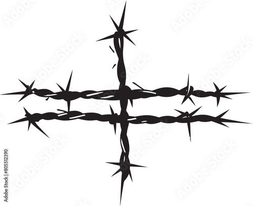 Abstract Barbed Wire Vector Elements Conceptual Forms
