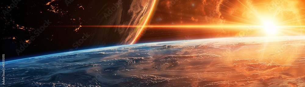 Fototapeta premium Space, Galaxy, Future of planets.