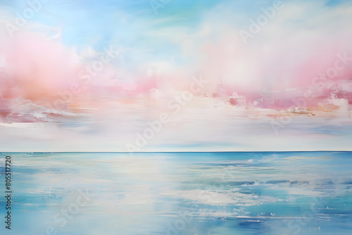 tranquil seascape serenity, abstract landscape art, painting background, wallpaper