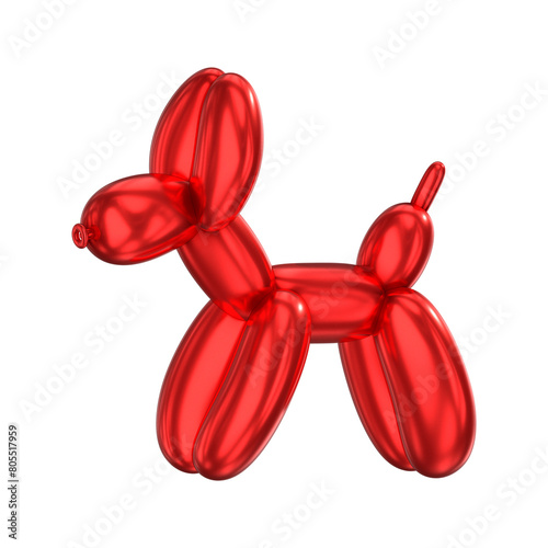 3D Red Balloon Dog