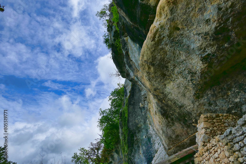 Limestone cliffs in the Vezere valley in the Dordogne, France
 photo