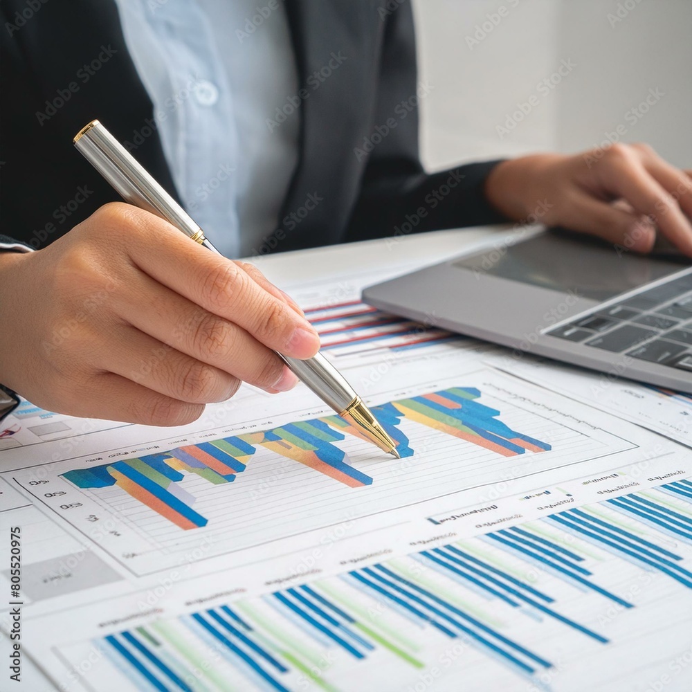 Professional Analysing Graphs and Charts - Financial Accountant studying Numbers - Business Audit - Finance Managers making up Balance - Analyst working at a Desk - Data Strategy - Stockbroker