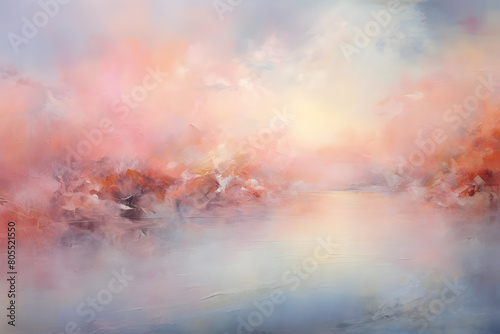 ethereal sunrise serenity  abstract landscape art  painting background  wallpaper