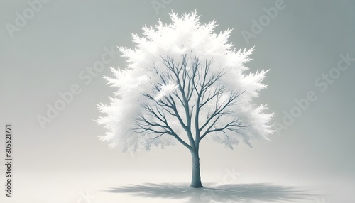 White Tree Background  Frozen Reverie  Whispering White Canopy