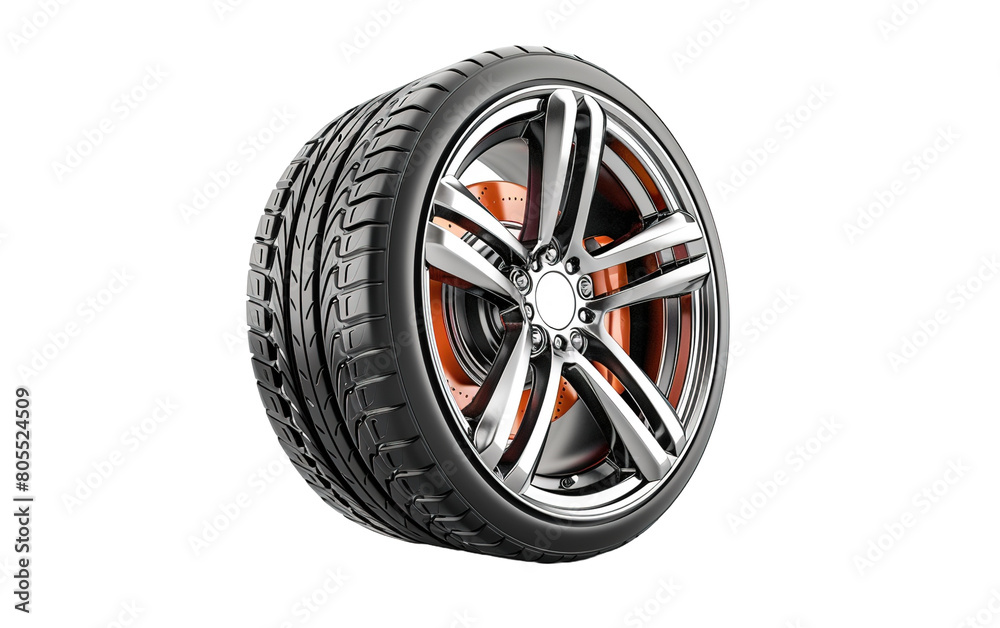 Car tire on white background,png