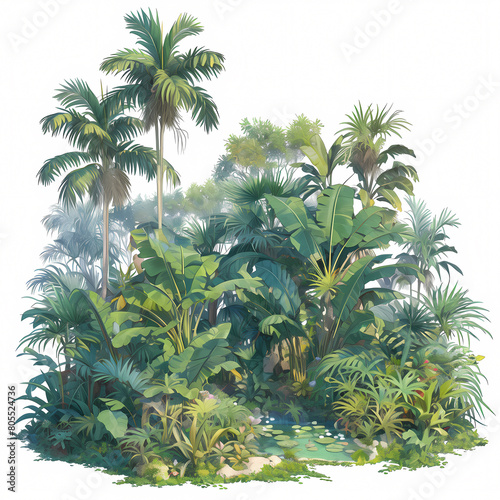 Breathtaking 3D Rendered Lush Jungle Cutout - Ideal for Advertising  Travel Guides   More