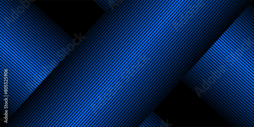 Blue and black vector 3d futuristic tech glow and shinning line simple modern abstract banner. Vector