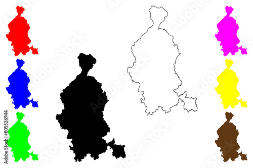 Varese province (Italy, Italian Republic, Lombardy region) map vector illustration, scribble sketch Province of Varese map