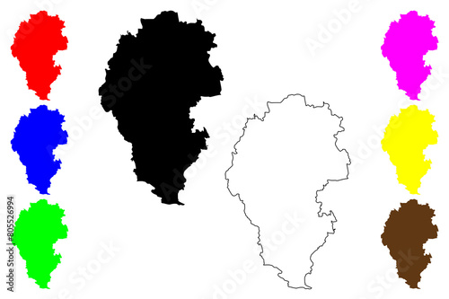 Vicenza province (Italy, Italian Republic, Veneto or Venetia region) map vector illustration, scribble sketch Province of Vicenza map photo