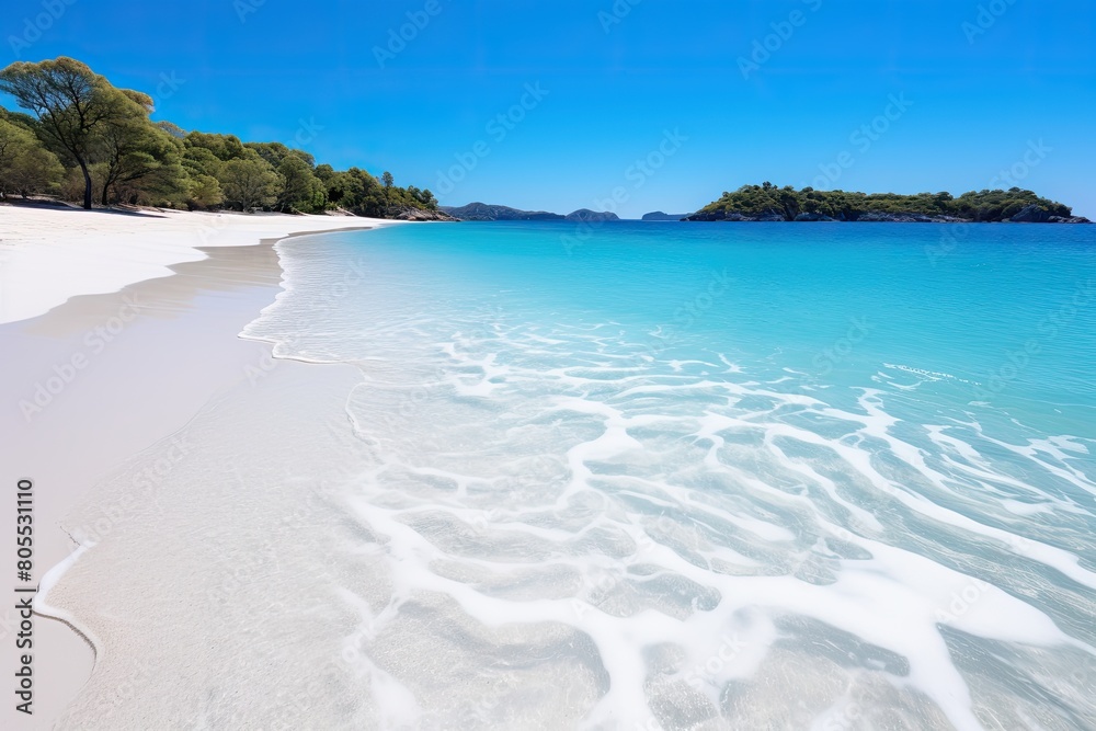 Fototapeta premium Stunning tropical beach with crystal clear turquoise waters