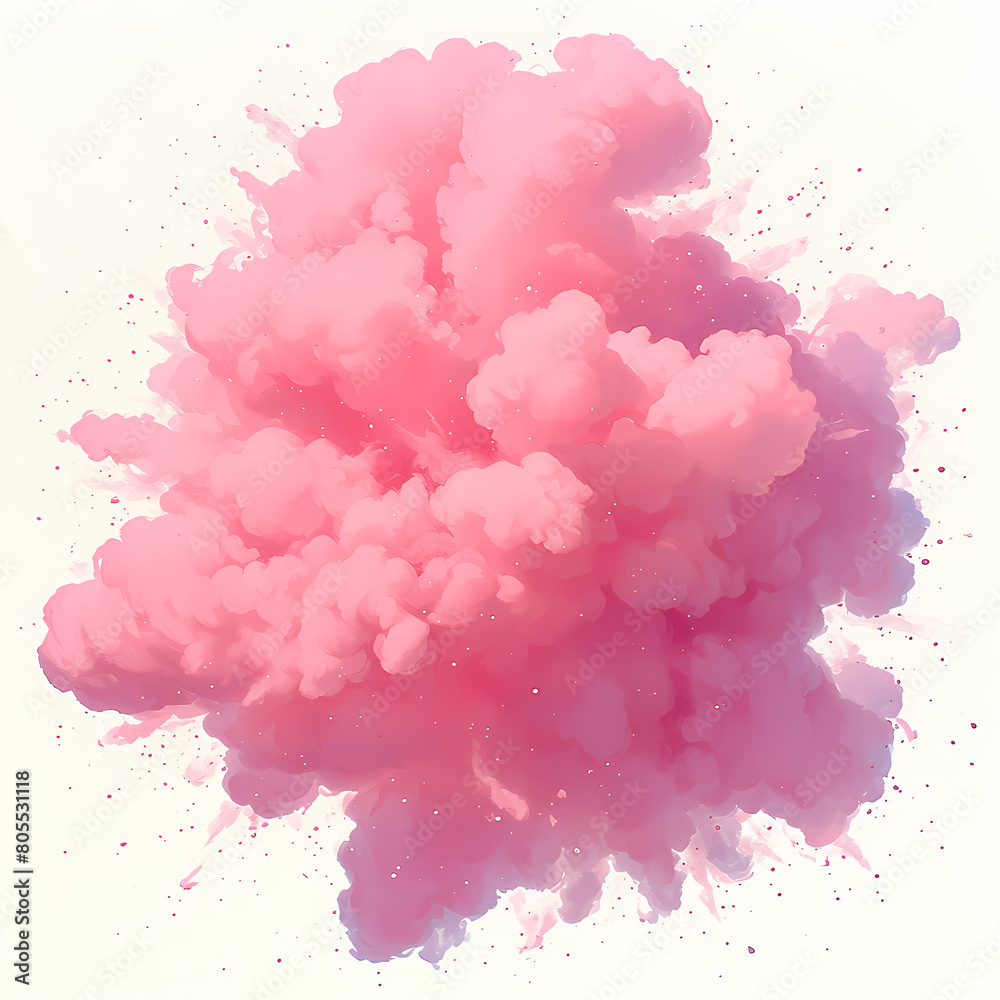 Vibrant Pink Powder Burst, Ideal for Artistic Imagery and Commercial Uses