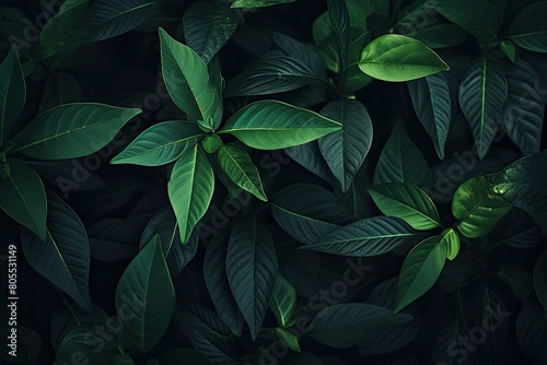 Lush green tropical foliage background