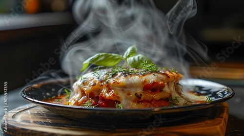 "Sizzling Homemade Lasagna: Deliciously Fresh & Steamy Italian Cuisine Ready to Delight Taste Buds - Perfect Comfort Food Concept."