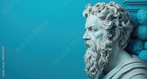 Majestic ancient greek statue profile photo