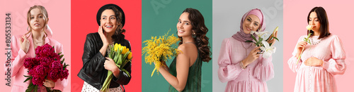 Collage of beautiful women ...