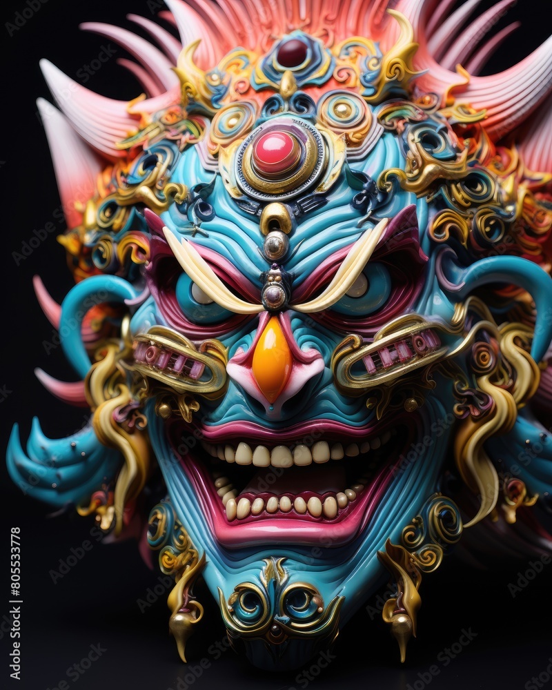 Colorful and intricate mask design