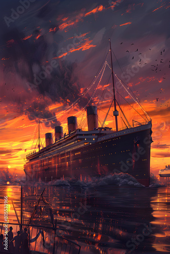 Herald of a New Age: RMS Titanic Embarking on its Maiden Voyage photo
