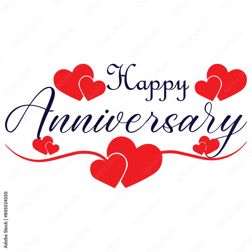 Happy Anniversary card. Beautiful greeting banner poster calligraphy ...