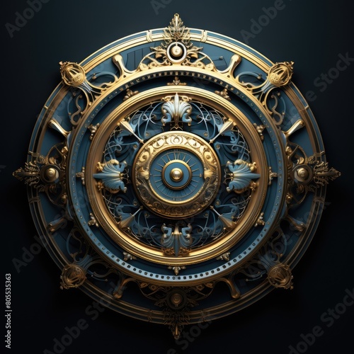 Ornate antique clock with intricate golden details