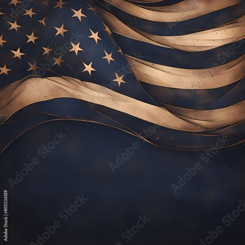 Historic American Flag with Vintage Texture, Symbolizing Freedom and History photo