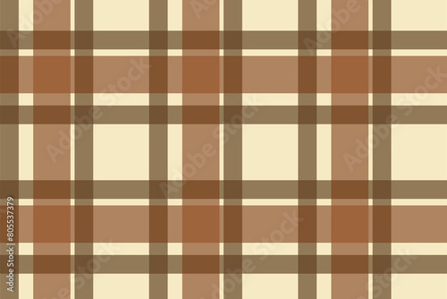 Gingham pattern seamless Plaid repeat in beige Design for print, tartan, gift wrap, textiles, checkered background for tablecloth